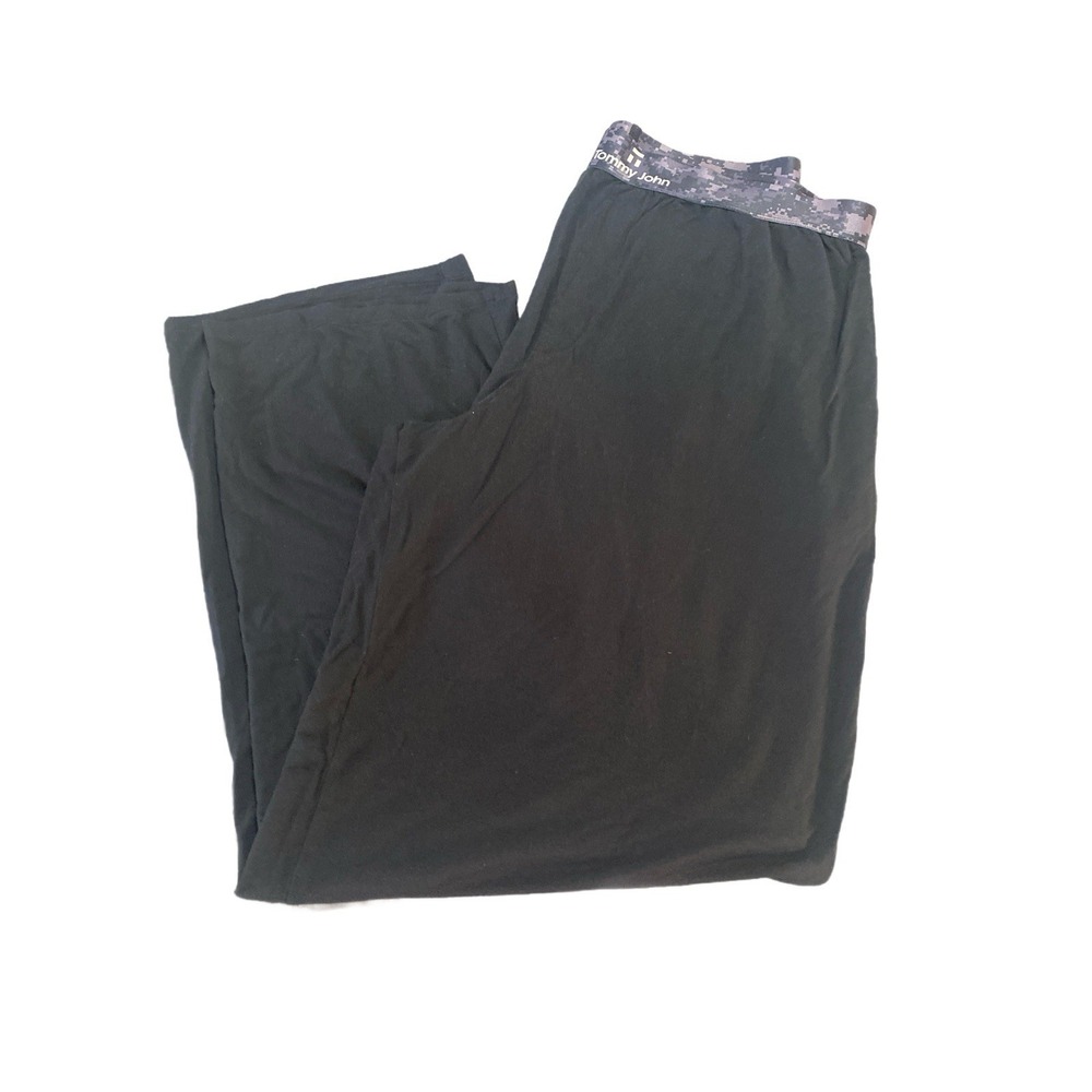 Tommy John Men's Second‎ Skin Sleep Pants XL Black Camo Lounge PJ Comfy Pockets